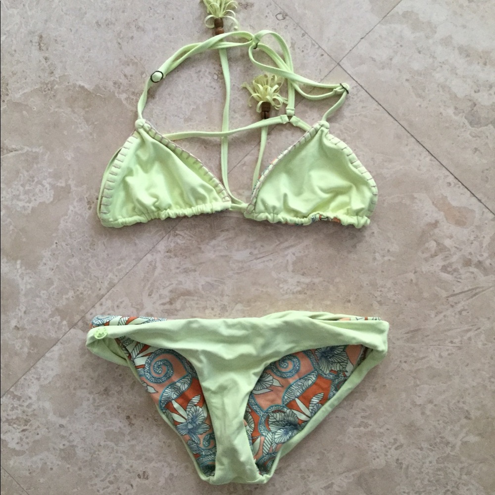 Maaji reversible bikini neon size medium